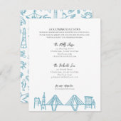 Charleston Toile Border in Blue Unterkünfte Mitteilungskarte (Vorne/Hinten)