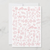 Charleston Toile Border in Pink Dusche Einladung (Rückseite)