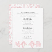 Charleston Toile Border in Pink Unterkünfte Mitteilungskarte (Vorne/Hinten)