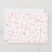 Charleston Toile Border Pink Information Card Mitteilungskarte (Rückseite)