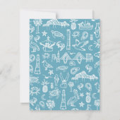 Charleston Toile in Blue Wedding Response Card RSVP Karte (Rückseite)