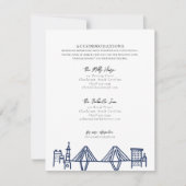 Charleston Toile in Navy Blue Unterkünfte Mitteilungskarte (Vorderseite)