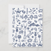 Charleston Toile in Navy Blue Unterkünfte Mitteilungskarte (Rückseite)