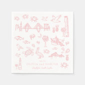 Charleston Toile in Pink Napkin Serviette (Vorderseite)