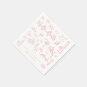 Charleston Toile in Pink Napkin Serviette (Ecke)