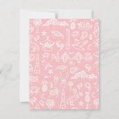 Charleston Toile in Pink Wedding Response Card RSVP Karte (Rückseite)