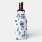 Charleston Toile Navy Blue Can Cooler Flaschenkühler (Flaschenvorderseite)