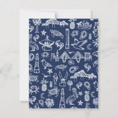 Charleston Toile Navy Blue Wedding Response Card RSVP Karte (Rückseite)