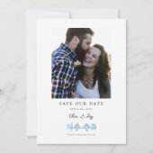 Charleston Toile Skyline in Blue Save the Date (Vorderseite)