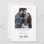 Charleston Toile Skyline Navy Blue Save the Date (Vorderseite)