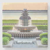 Charleston Untersetzer, Ananas-Brunnen, Charleston Steinuntersetzer (Vorderseite)
