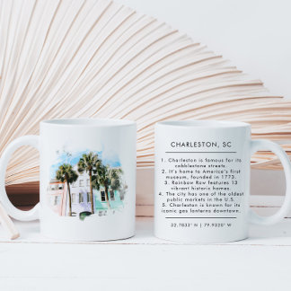 Charleston Watercolor Fun Fakten Neue Zuhause Kaffeetasse