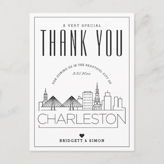 Charleston Wedding | Danke, dass du gekommen bist! Postkarte (Vorderseite)