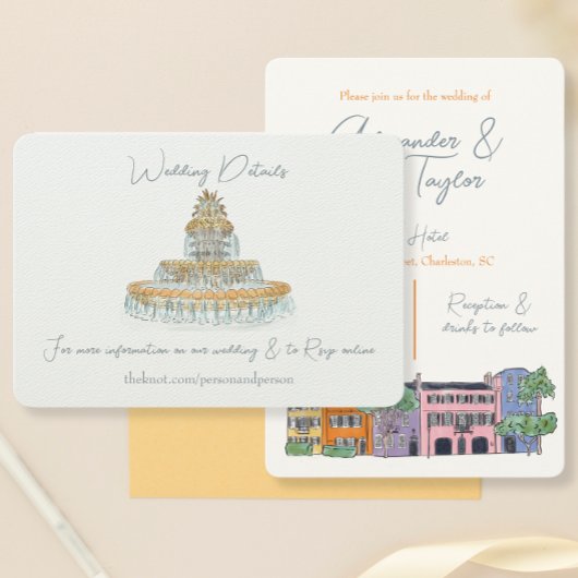 Charleston Wedding Details Wasserfarbe