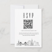 Charleston Wedding QR Code UAWG RSVP Karte (Vorderseite)