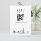 Charleston Wedding QR Code UAWG RSVP Karte (Stehend Vorderseite)