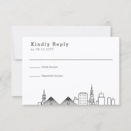 Charleston Wedding | Stilisierte Skyline-UAWG RSVP Karte