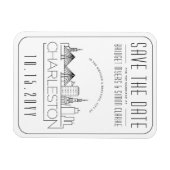 Charleston Wedding Stylized Skyline Save the Date Magnet (Horizontal)