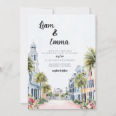 Charleston Wedding Zieleinladung Einladung (Vorderseite)