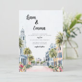 Charleston Wedding Zieleinladung Einladung (Stehend Vorderseite)