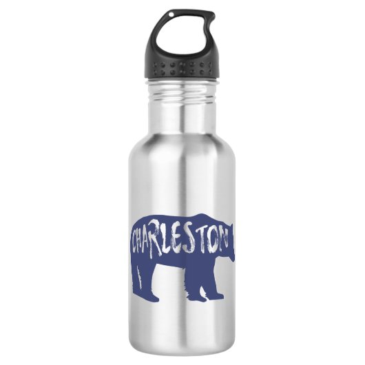 Charleston West Virginia Bear Edelstahlflasche (Vorderseite)