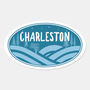 Charleston West Virginia Outdoors Ovaler Aufkleber