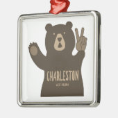 Charleston West Virginia Peace Bear Ornament Aus Metall (Links)