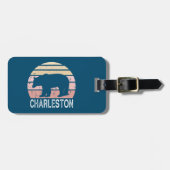 Charleston West Virginia Retro Bear Gepäckanhänger (Vorderseite horizontal)