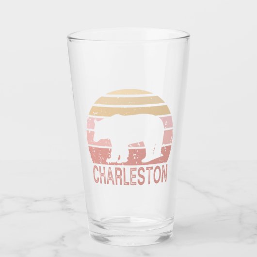 Charleston West Virginia Retro Bear Glas (Vorderseite)