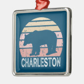 Charleston West Virginia Retro Bear Ornament Aus Metall (Links)