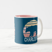Charleston West Virginia Retro Bear Zweifarbige Tasse (VorderseiteRechts)