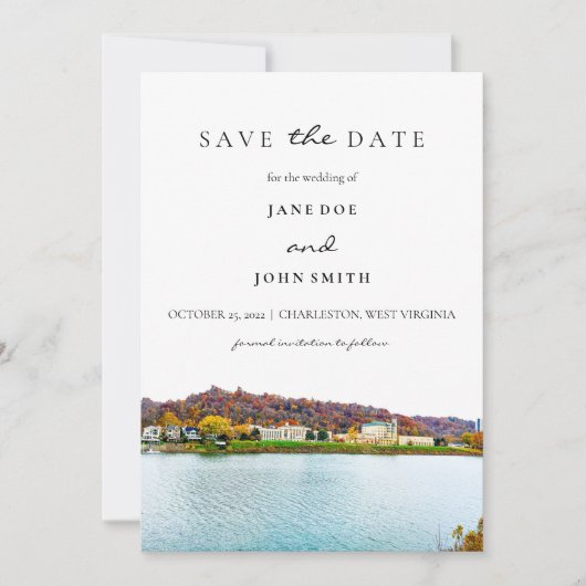 Charleston West Virginia Save the Date Card (Vorderseite)