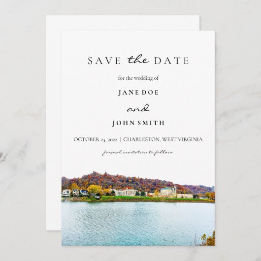 Charleston West Virginia Save the Date Card (Vorne/Hinten)