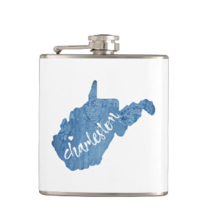 Charleston West Virginia Wood Grain Flachmann