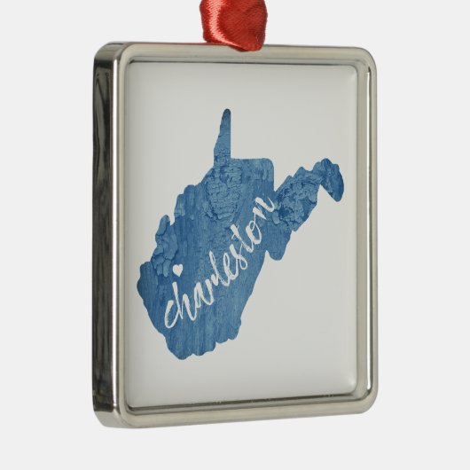 Charleston West Virginia Wood Grain Ornament Aus Metall (Rechts)