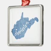 Charleston West Virginia Wood Grain Ornament Aus Metall (Links)