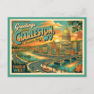 Charleston WV Charlie West Vintage-Postkarte Postkarte