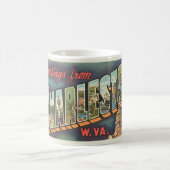 Charleston WV Grossbuchstabe Gruß Vintag Kaffeetasse (Mittel)