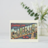 Charleston WV Grossbuchstabe Gruß Vintag Postkarte (Stehend Vorderseite)