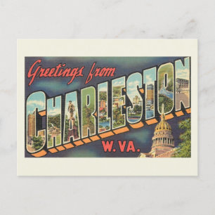 Charleston WV Großbuchstaben-Gruß Vintage Postkarte