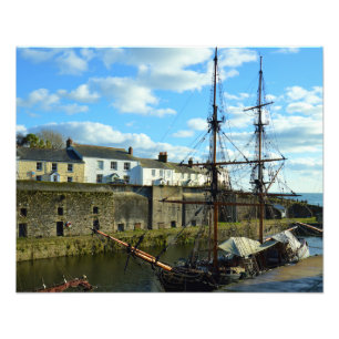 Charlestown Hafen Cornwall UK Poldark Schauplatz Fotodruck