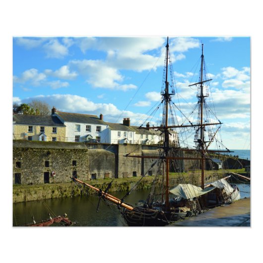 Charlestown Harbour Cornwall UK Poldark Location Fotodruck (Vorne)