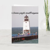 Charlevoix Lighthouse Grußkarte Karte (Rückseite)