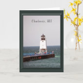 Charlevoix Lighthouse Grußkarte Karte (Gelbe Blume)