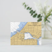 Charlevoix, MI Round Lake Nautic Chart Postcard Postkarte (Stehend Vorderseite)