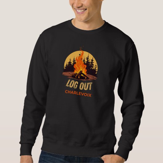 Charlevoix Michigan Lagerfeuer Sweatshirt (Vorderseite)