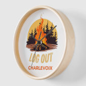 Charlevoix Michigan Lagerfeuer Uhr (Winkel)