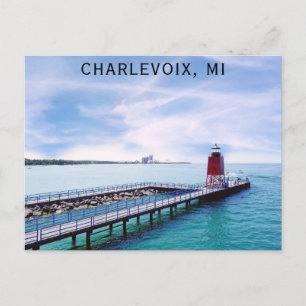 Charlevoix Michigan Lighthouse Travel Postkarte
