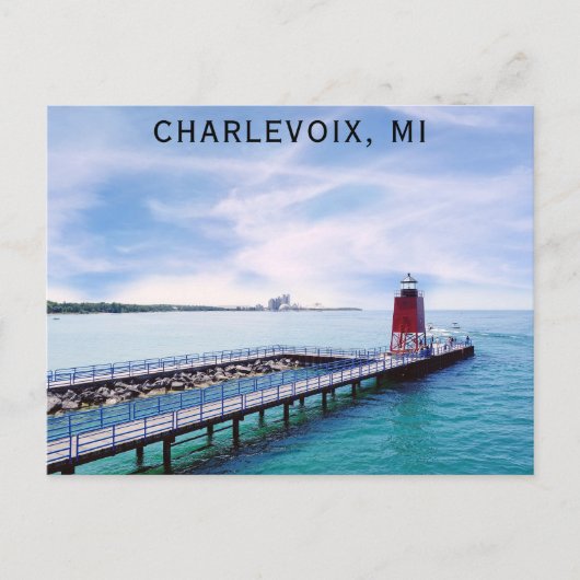 Charlevoix Michigan Lighthouse Travel Postkarte (Vorderseite)