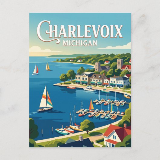 Charlevoix, Michigan Postkarte (Vorderseite)